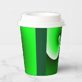 緑の白い緩和曲線のグラデーション 紙コップ (右)