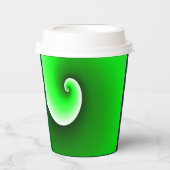 緑の白い緩和曲線のグラデーション 紙コップ (正面)