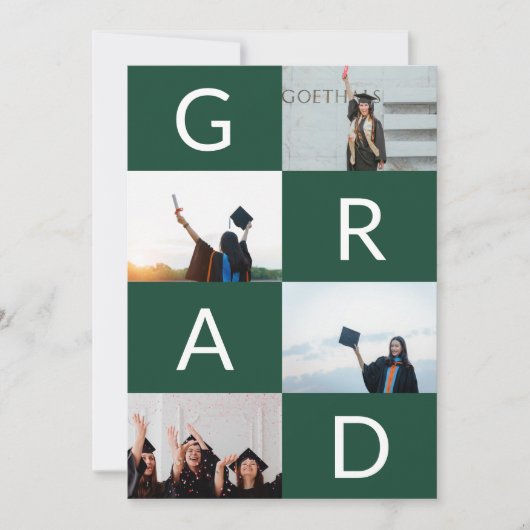 緑の白い色のブロック数々の写真のグラード 案内状 (正面)