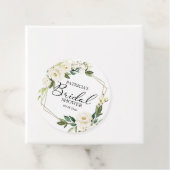 緑の白い花幾何学的ブライダルシャワーFav フェイバータグ (インサイチュ)