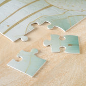 緑の白い花 ジグソーパズル (側面)