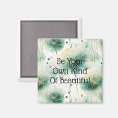 緑の白い花 マグネット (正面/裏面)