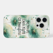 緑の白い花 iPhoneケース (裏面横)