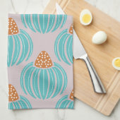 緑の白い芽 – ピンク キッチンタオル (四つ折り)