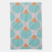 緑の白い芽 – ピンク キッチンタオル (縦)