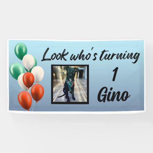 緑の白い赤いイタリア風の風船は誰が回っているかのようだ 横断幕 (横)