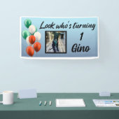 緑の白い赤いイタリア風の風船は誰が回っているかのようだ 横断幕 (トレードショー)