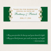 緑の白い金ゴールドのスクロール、シャムロックメッセージカード2 (正面&裏面)