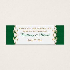 緑の白い金ゴールドのスクロール、シャムロックメッセージカード2