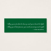 緑の白い金ゴールドのスクロール、シャムロックメッセージカード2 (裏面)