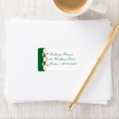 緑の白い金ゴールドスクロール差出人住所ラベル ラベル (インサイチュ)