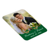 緑の白い金ゴールドスクロール、シャムロック写真マグネット マグネット (右側)