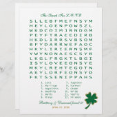 緑の白い金ゴールド「愛を探す」言葉検索ゲーム (正面/裏面)