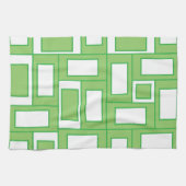 緑の白い長方形ジオメトリ キッチンタオル (横)