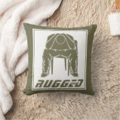 緑の白い頑丈な男のホールディングヘッド |考えの男 クッション (ブランケット)