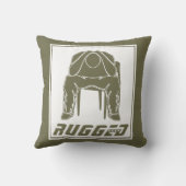 緑の白い頑丈な男のホールディングヘッド |考えの男 クッション (裏面)