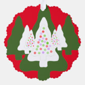 緑の白い飾クリスマス オーナメントカード (裏面)