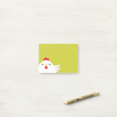 緑の白い鶏 ポストイット (デスク上)
