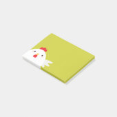 緑の白い鶏 ポストイット (アングル)