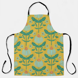 緑の白い黄色 エプロン