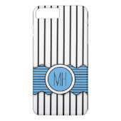 緑の白い黒いピンストライプ模様 Case-Mate iPhoneケース (裏面)