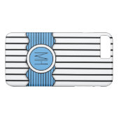 緑の白い黒いピンストライプ模様 Case-Mate iPhoneケース (裏面(横))