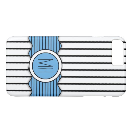 緑の白い黒いピンストライプ模様 Case-Mate iPhoneケース (裏面(横))