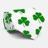 緑の白いSt patricks dayシャムロック ネクタイ (ロール)