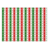 緑の白くおよび赤いクリスマスのテーブルクロス テーブルクロス (正面(横))