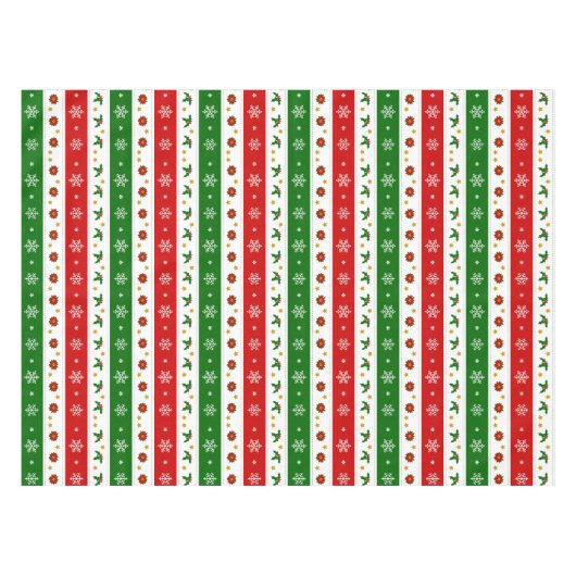 緑の白くおよび赤いクリスマスのテーブルクロス テーブルクロス (正面(横))