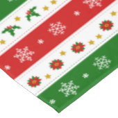 緑の白くおよび赤いクリスマスのテーブルクロス テーブルクロス (アングル)