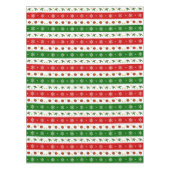 緑の白くおよび赤いクリスマスのテーブルクロス テーブルクロス (正面)