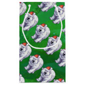 緑の白くまのクリスマス スモールペーパーバッグ (裏面)