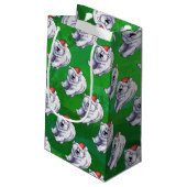 緑の白くまのクリスマス スモールペーパーバッグ (裏面アングル)