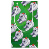 緑の白くまのクリスマス スモールペーパーバッグ (正面)