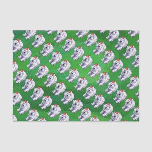 緑の白くまのクリスマス 薄葉紙 (正面)