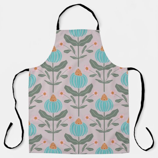 緑の白っぽいピンク エプロン (正面)