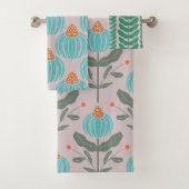 緑の白っぽいピンク バスタオルセット (インサイチュ)