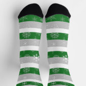 緑の白とグレーのストライプ ソックス (上部)