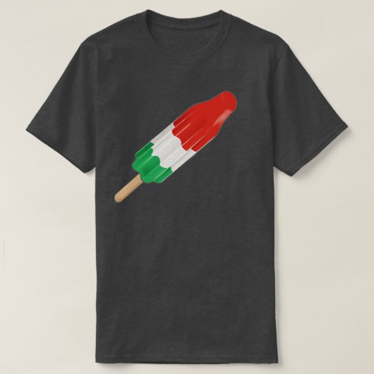 緑の白と赤のロケットポスクル Tシャツ (デザイン正面)