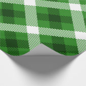 緑の白と黒の水牛の格子柄 ラッピングペーパー (角)