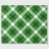 緑の白と黒の水牛の格子柄 ラッピングペーパー (フラット)