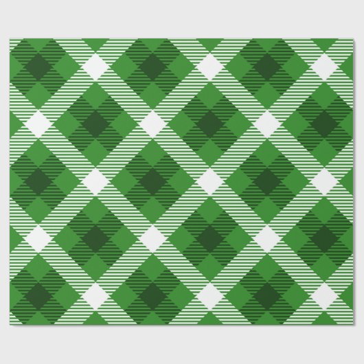 緑の白と黒の水牛の格子柄 ラッピングペーパー (フラット)