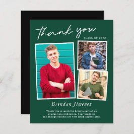 緑の白のスクリプト3写真卒業ありがとう