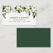 緑の白のフローラ結婚のレジストリ挿入カード エンクロージャーカード (正面/裏面)