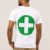 緑の白のプラス符号 Tシャツ (裏面)
