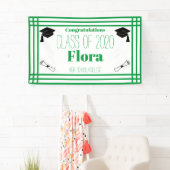 緑の白の幾何学的な卒業パーティー 横断幕 (インサイチュ)