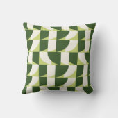 緑の白の幾何学的抽象芸術 クッション (裏面)