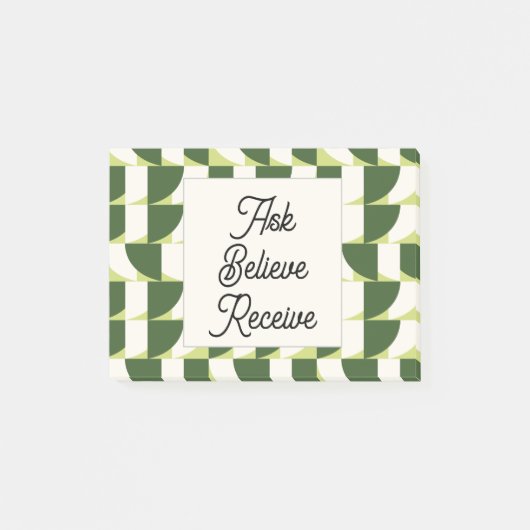 緑の白の幾何学的抽象芸術 ポストイット (正面)