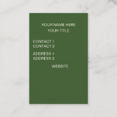 緑の白の幾何学的抽象芸術 名刺 (裏面)